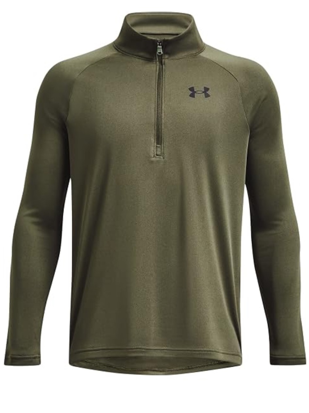 Under Armour Kids Long Sleeve 1/2 Zip Performance Top - Olive Green